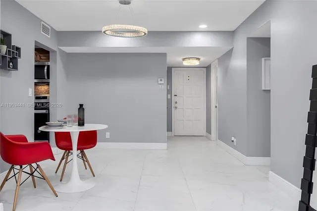 a view of workspace and entryway