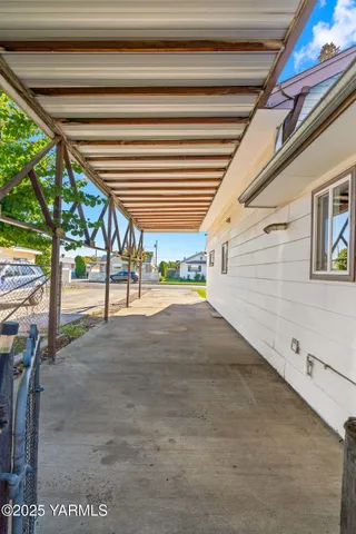 a view of porch with seating space