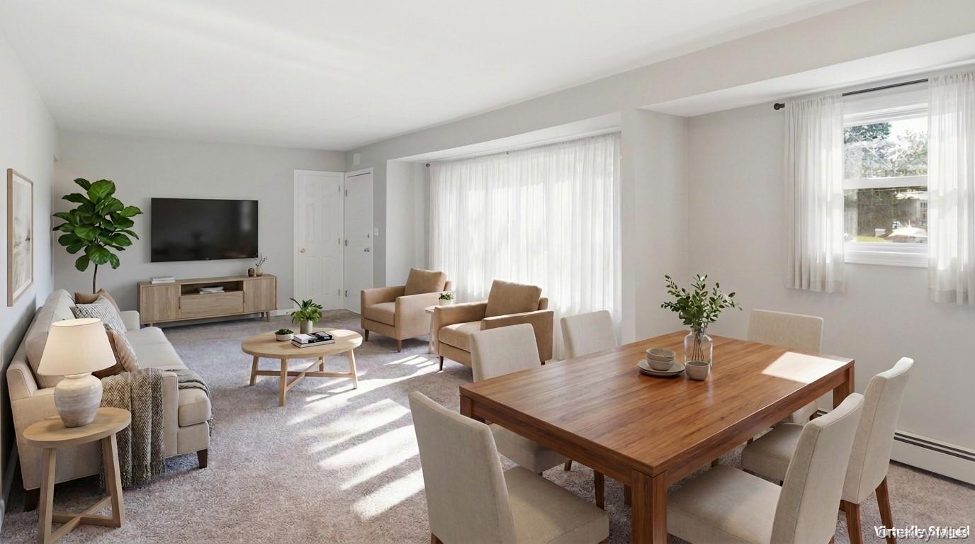 65 Holbrook Road Centereach, NY 11720 - Photo 7 of 28 Digitally-Staged Dining Area and Living Room