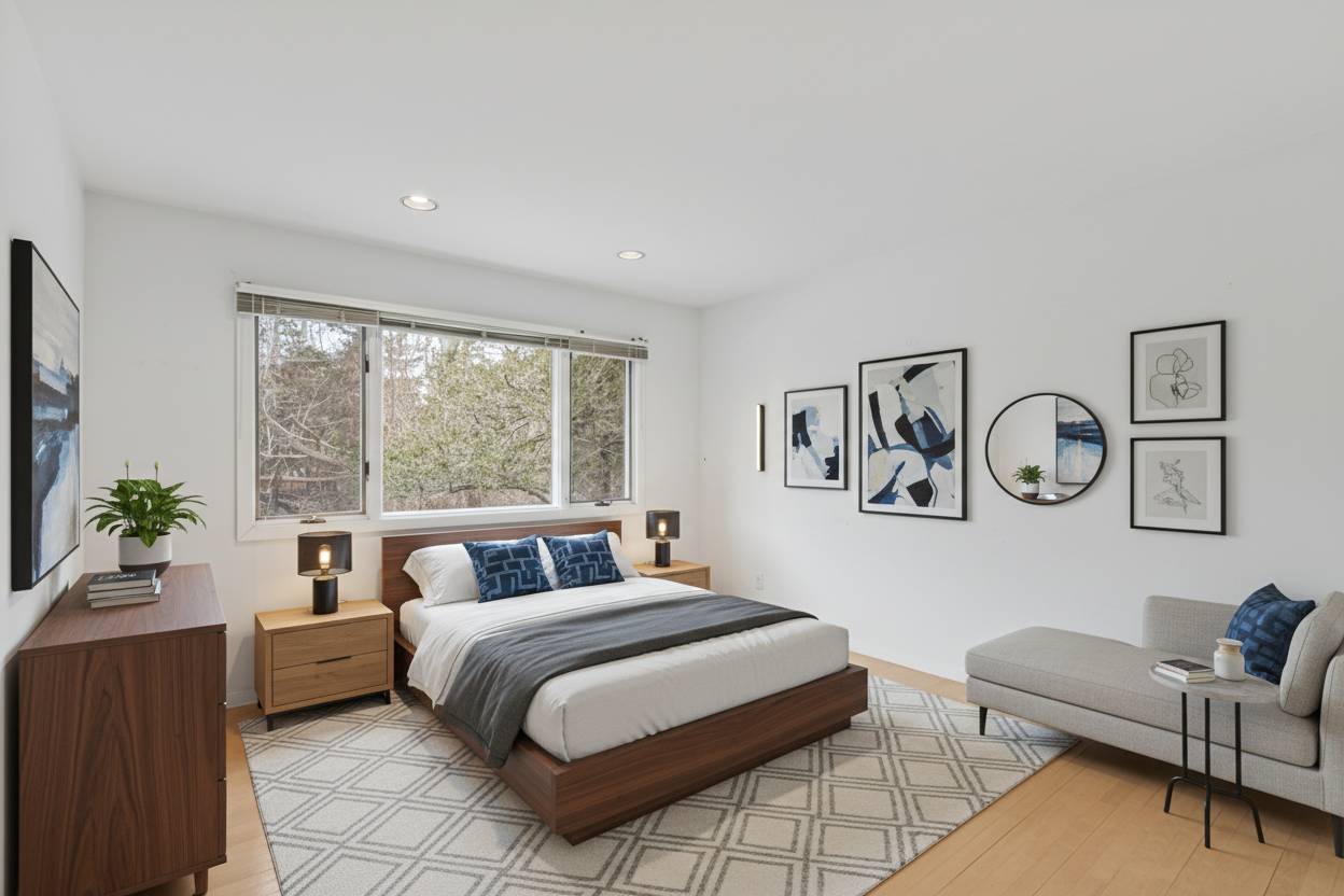 8 Fiddler Crab Trail Westhampton, NY 11977 - Photo 23 of 43 a bedroom with a bed and a couch