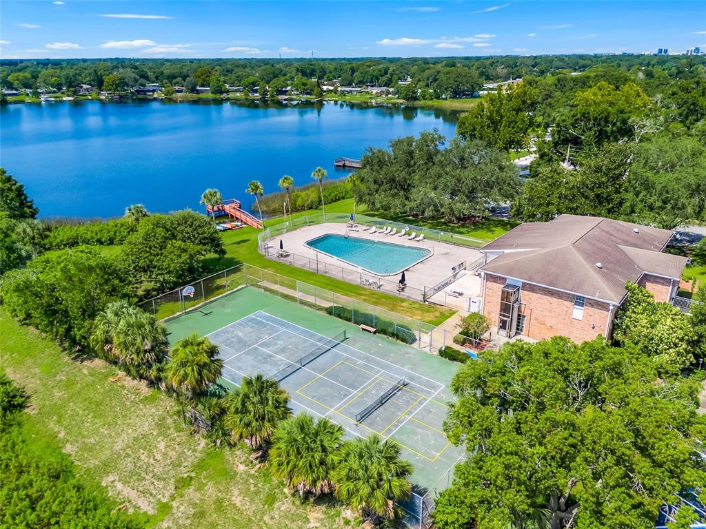4312 Lake Underhill Road, Unit 19 Orlando, FL 32803 - Photo 39 of 43 an aerial view of a house with a lake view