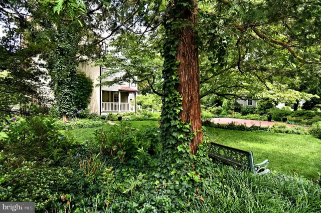 a backyard of a house with lots of green space