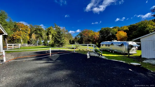 a view of a bench in a garden