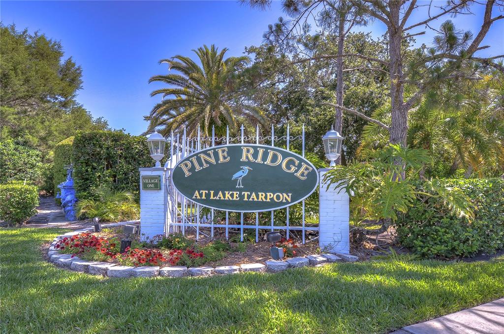 1389 Pine Ridge Circle East, Unit D8 Tarpon Springs, FL 34688 - Photo 20 of 30 a front view of multi story residential apartment building with yard and sign board