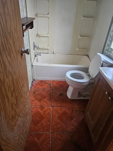 a bathroom with a window