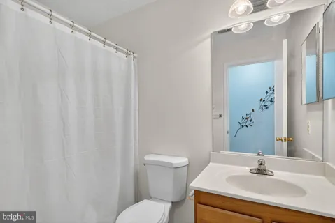 a bathroom with a sink a mirror and a toilet
