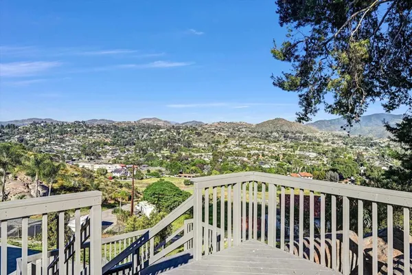 a view of a city from a balcony