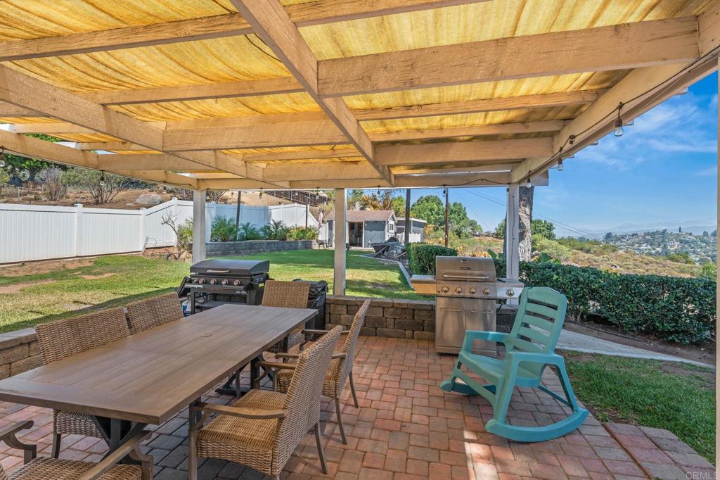 1308 Sundale Road El Cajon, CA 92019 - Photo 43 of 70 a view of a patio with a table chairs and a backyard