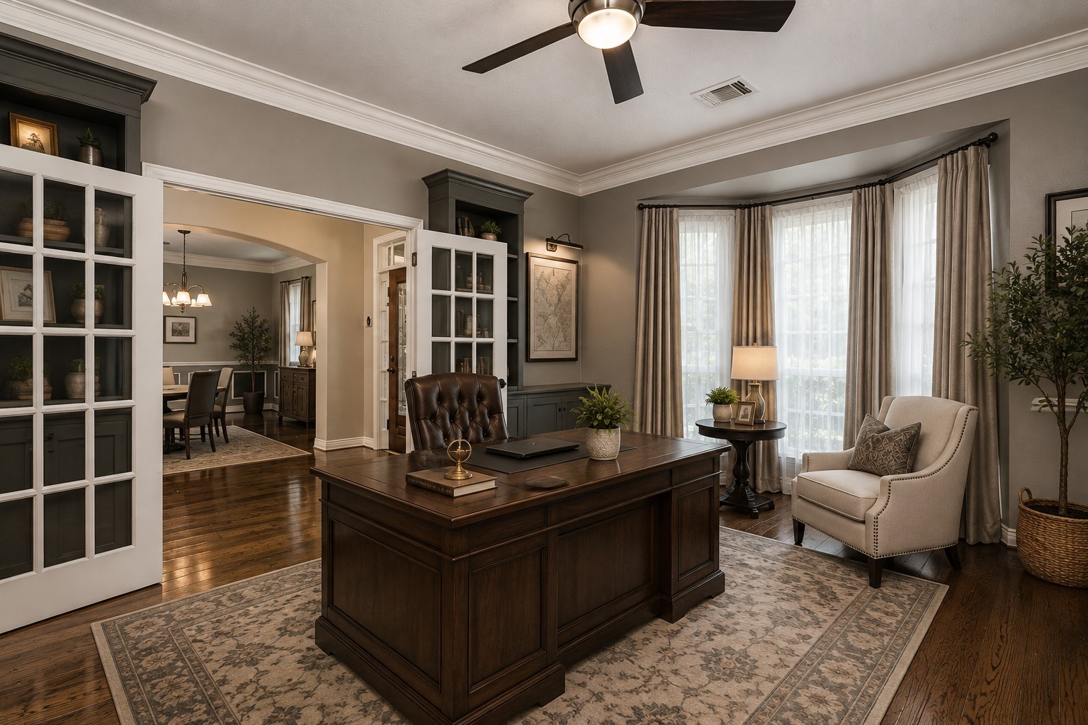 5914 Oakmoss Trail Spring, TX 77379 - Photo 6 of 44 Tucked behind French doors, this spacious private study offers a view — working from home has never looked so good. (Virtually Staged)