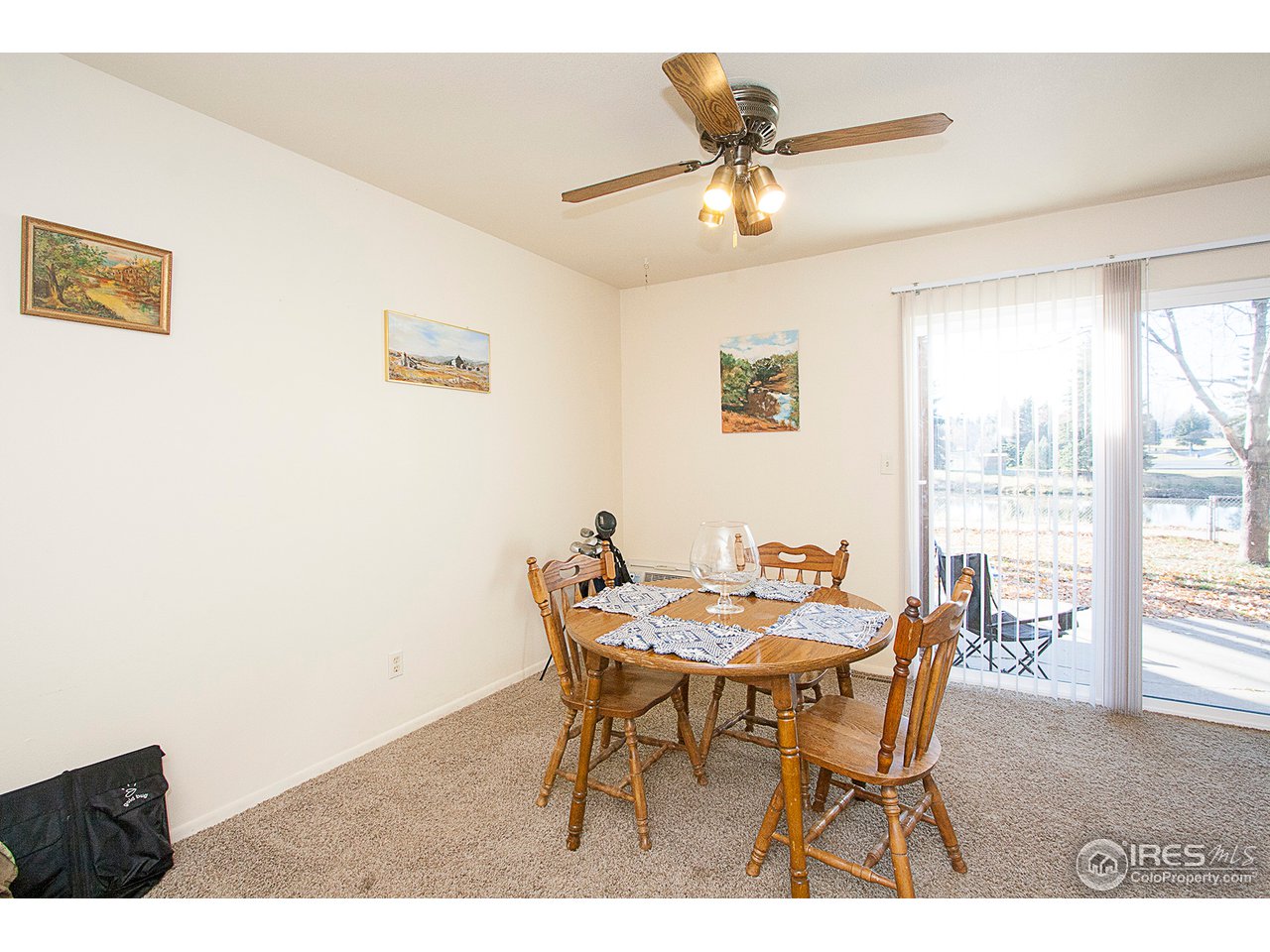 Dining room with view of Edora Park