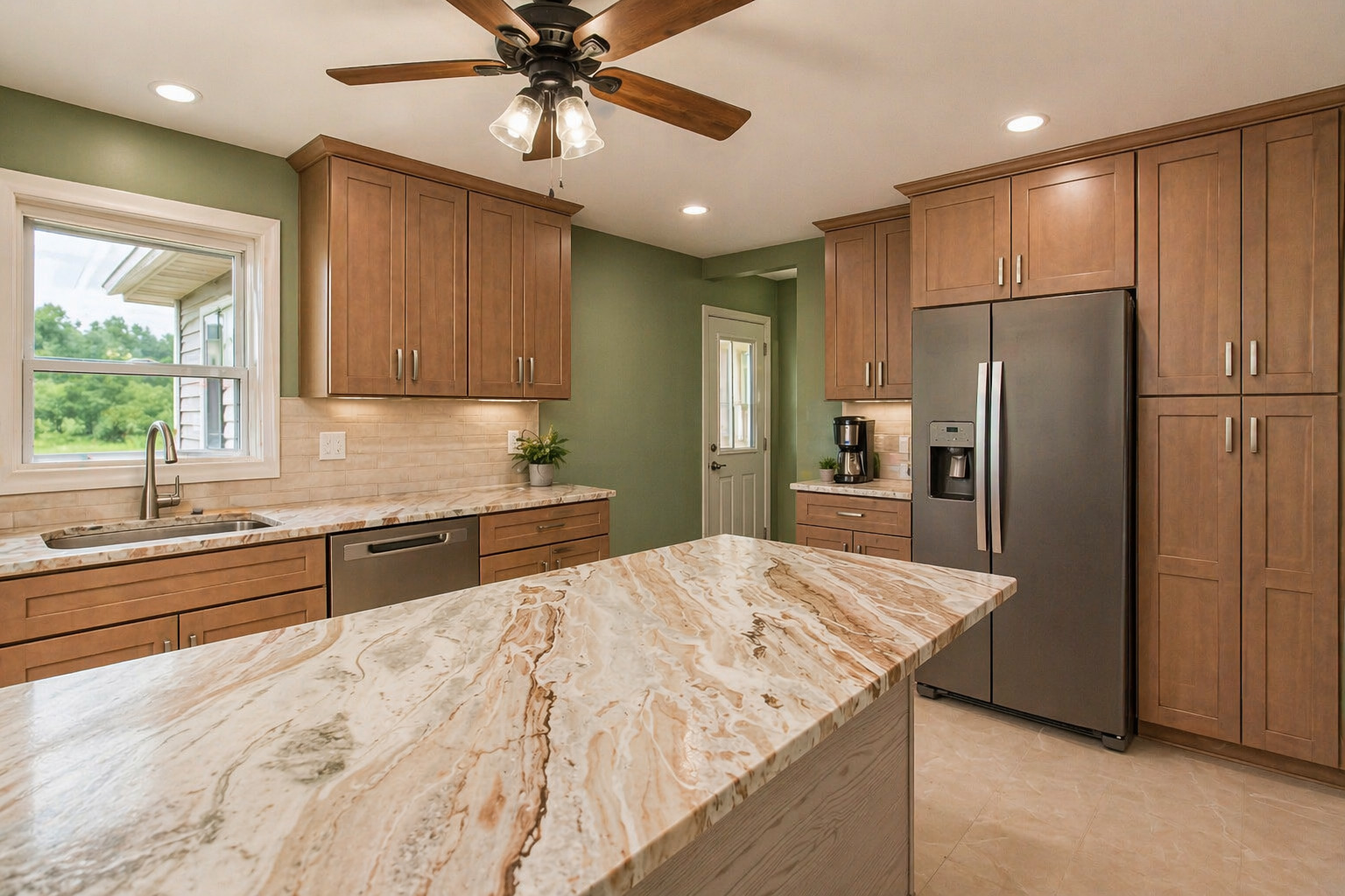 1751 Maples Road Dixon, IL 61021 - Photo 7 of 23 a kitchen with granite countertop a refrigerator and a sink