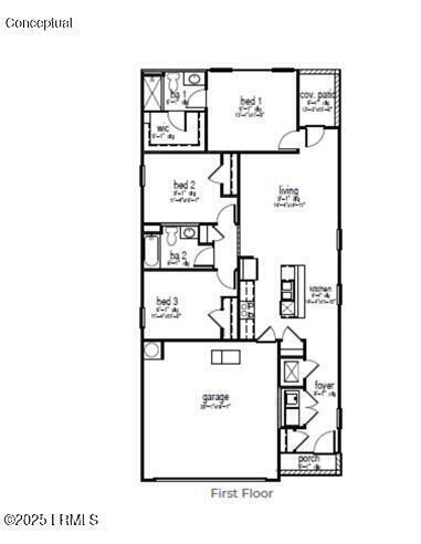 864 Sanctum Street Ridgeland, SC 29936 - Photo 34 of 34 Downing Floor Plan MLS