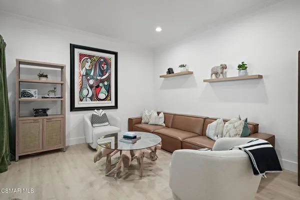 a living room with furniture