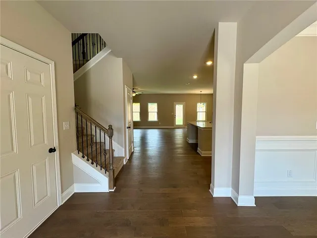 a view of gallery with stairs