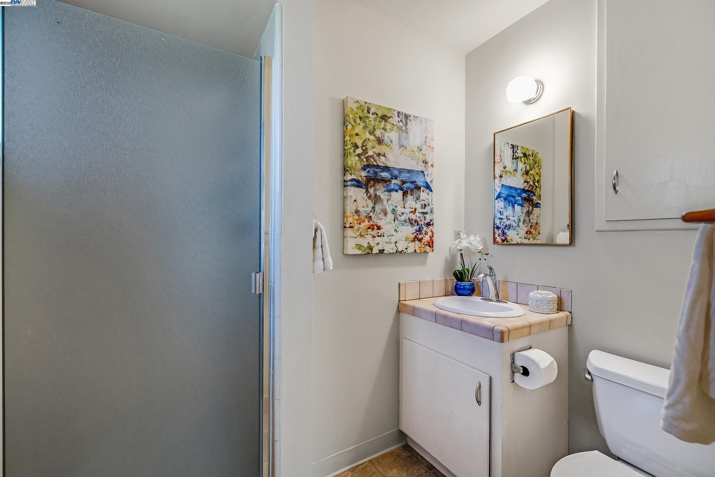 596 Tyler Avenue Livermore, CA 94550 - Photo 16 of 36 a bathroom with a toilet a sink and mirror