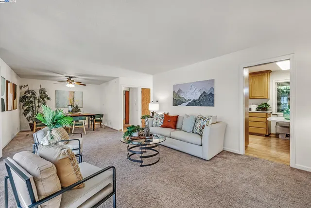 a living room with furniture and a couch