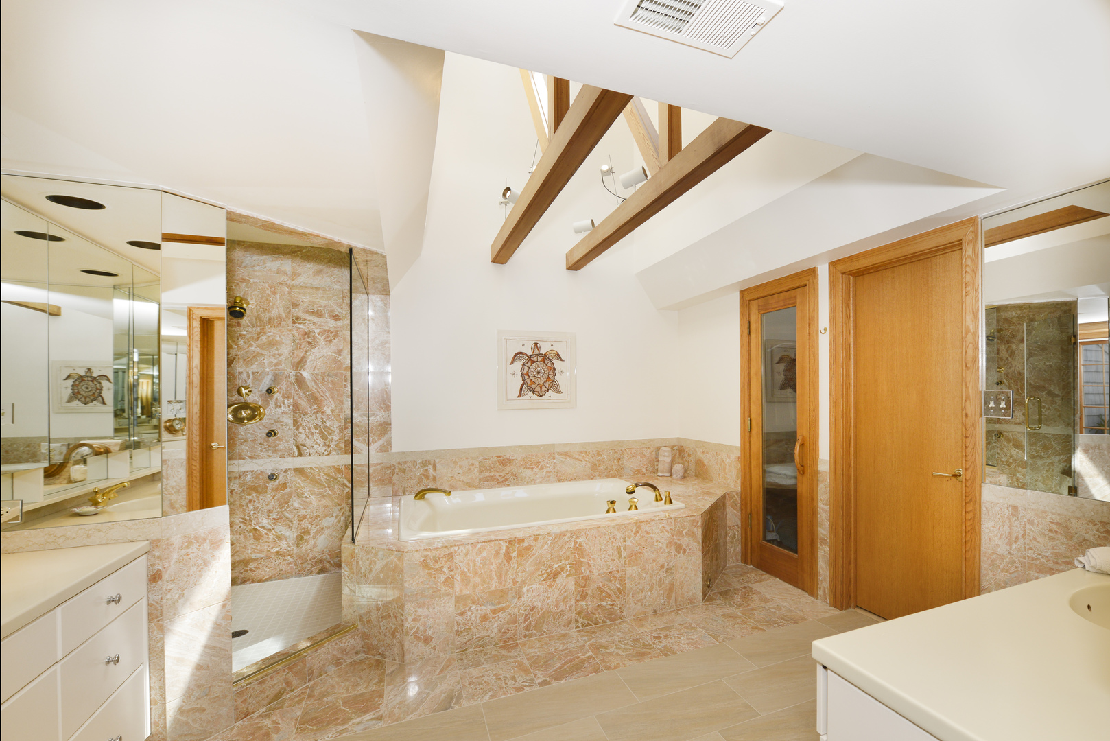 349 Sheridan Road Winnetka, IL 60093 - Photo 48 of 65 a spacious bathroom with a tub shower and mirror