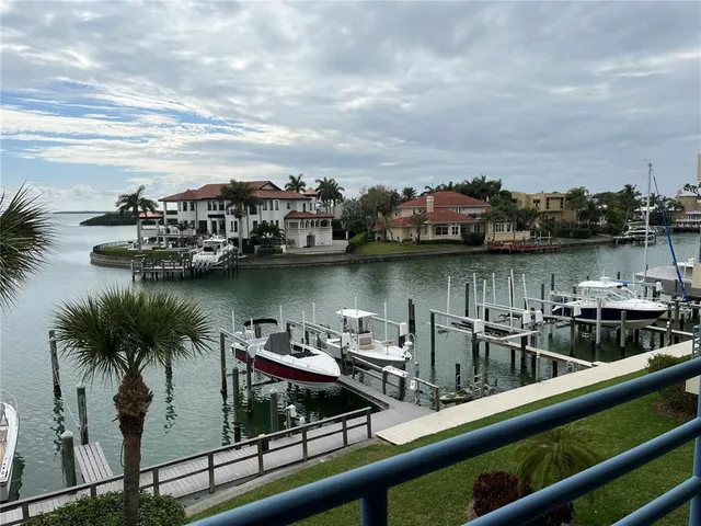 a view of a lake with houses