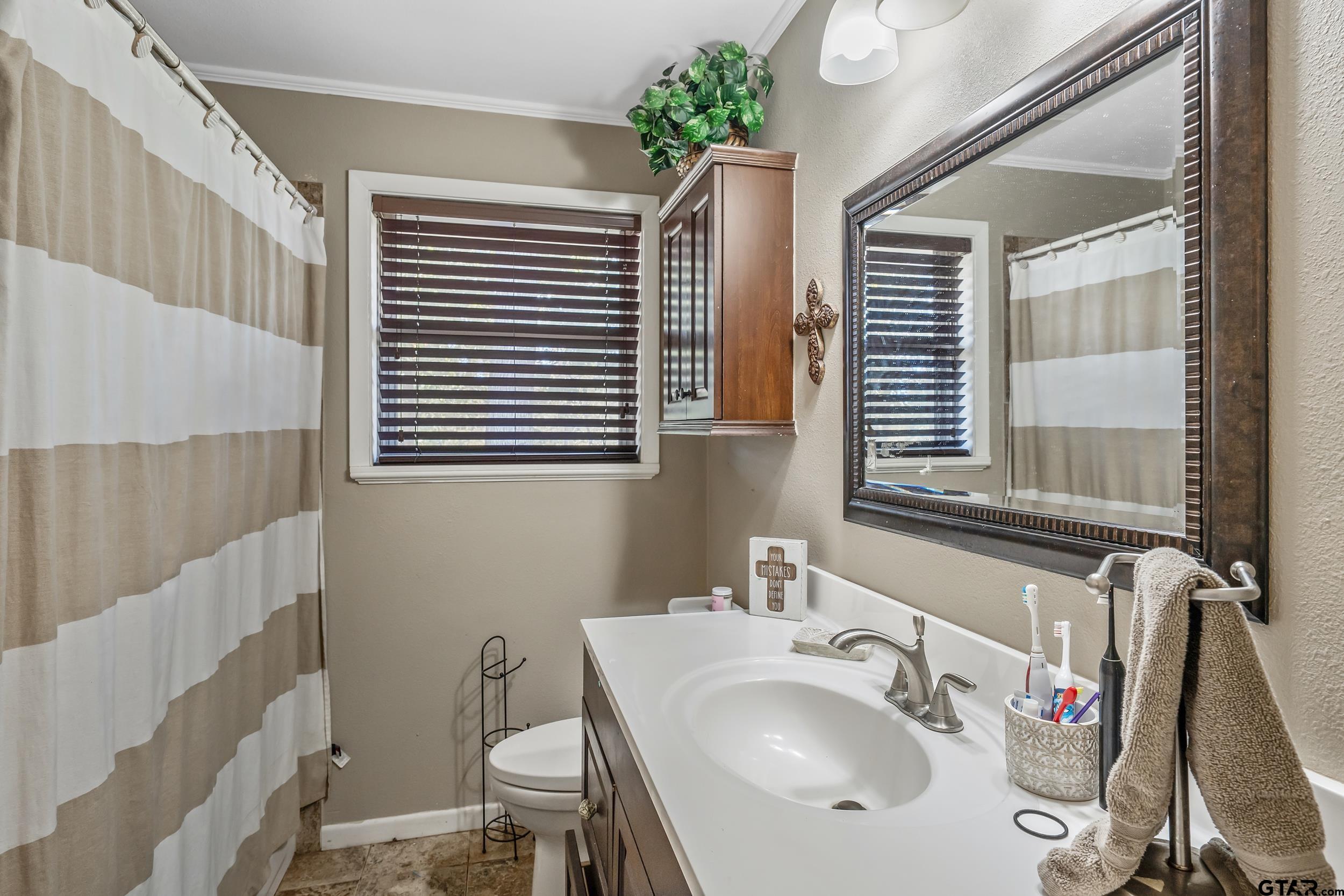 271 Nottingham Rusk, TX 75785 - Photo 18 of 23 a bathroom with a sink a toilet and a mirror
