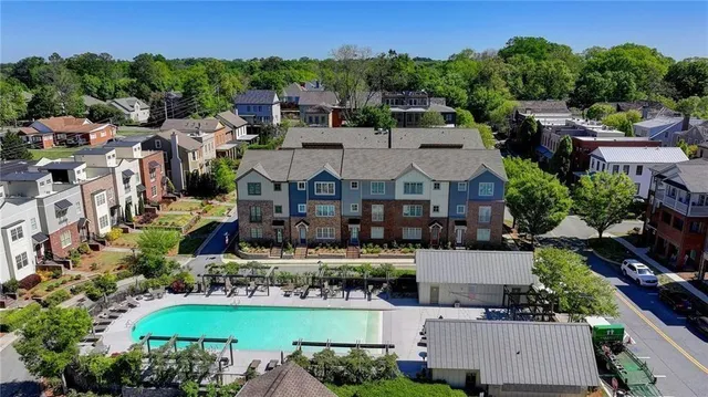 an aerial view of multiple house