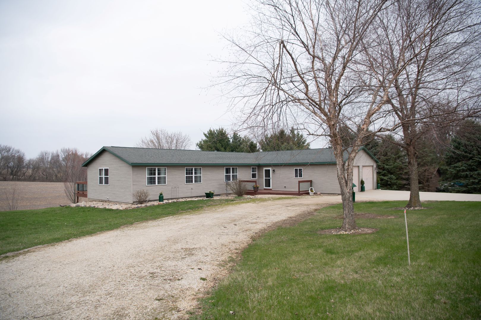 front view of a house with a yard