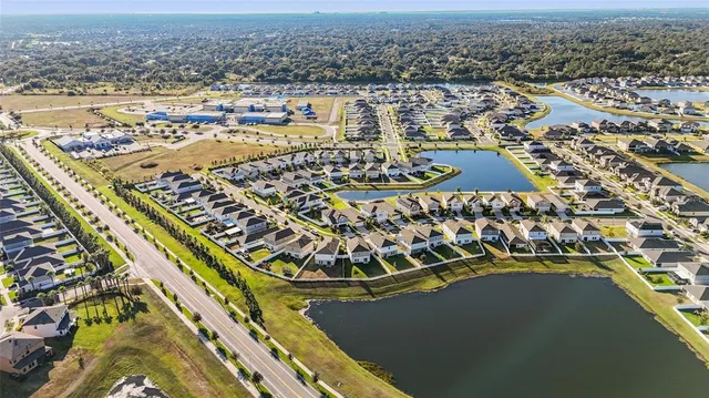 an aerial view of a city