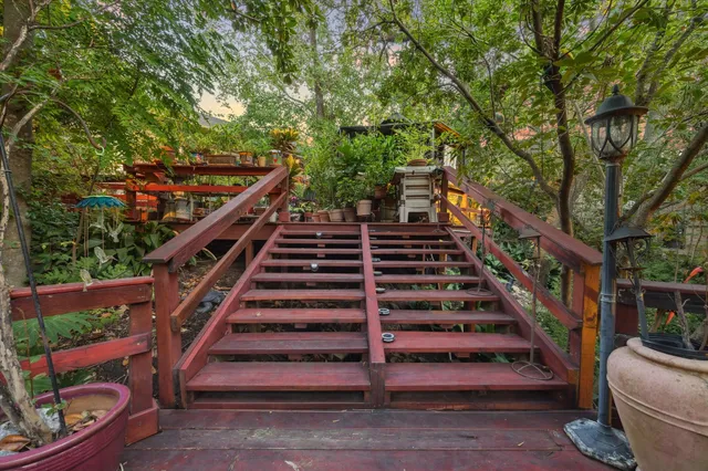 a view of an outdoor space with seating