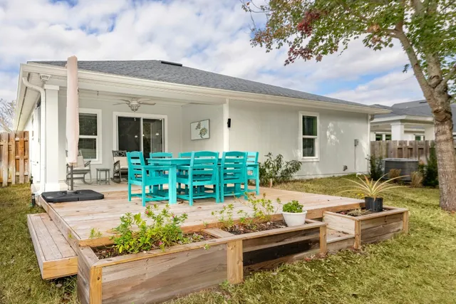 a backyard of a house with lots of green space