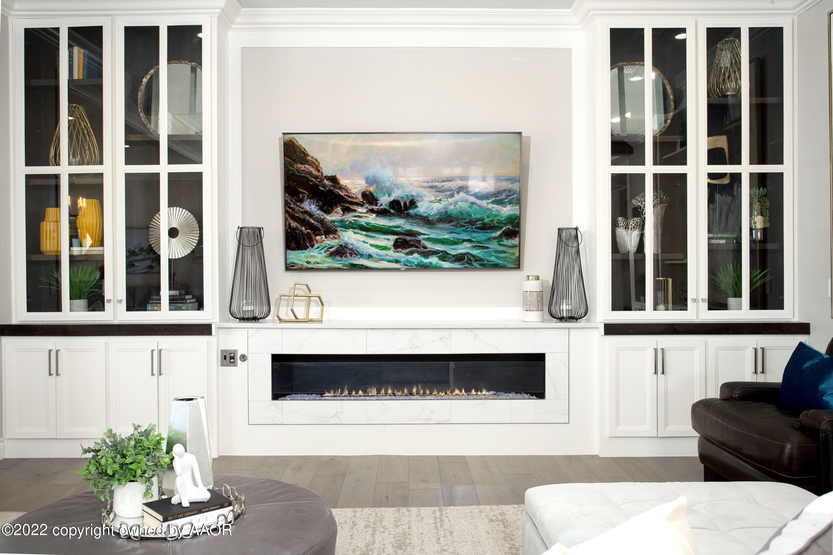 9101 Blackhawk Road Amarillo, TX 79119 - Photo 41 of 73 a living room with a large window and a flat screen tv