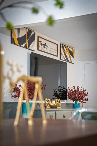 a view of a swimming pool with a lounge chair