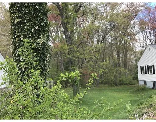 a view of a backyard of the house