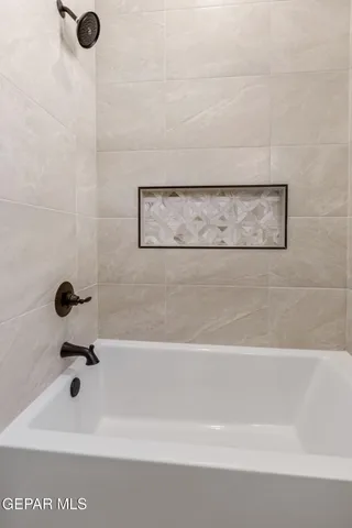 a bathroom with a tub