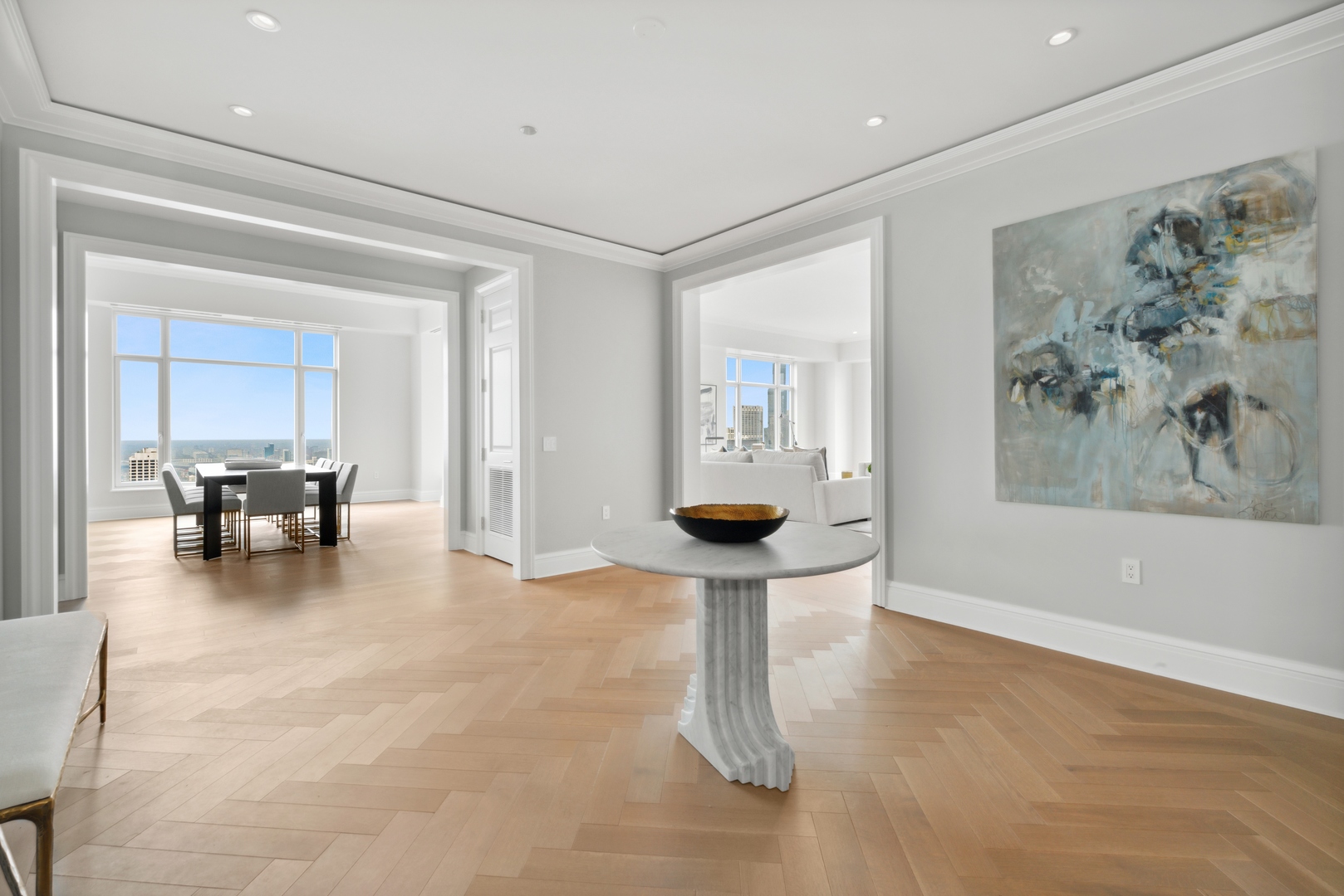 451 East Grand Avenue, Unit 5909 Chicago, IL 60611 - Photo 4 of 38 a view of livingroom with furniture and fireplace