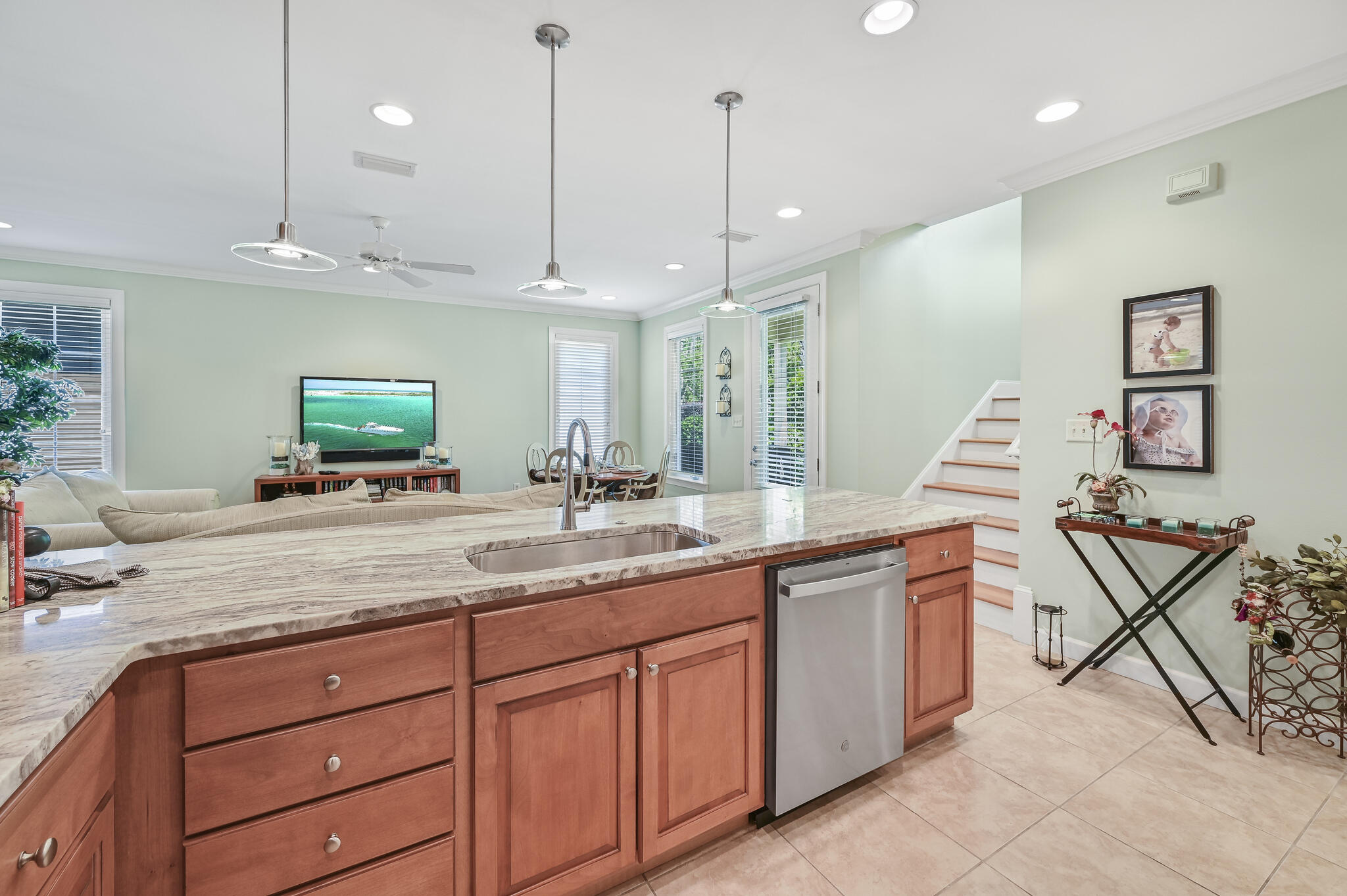 100 South Zander Way Santa Rosa Beach, FL 32459 - Photo 11 of 40 a bathroom with a granite countertop sink and a mirror