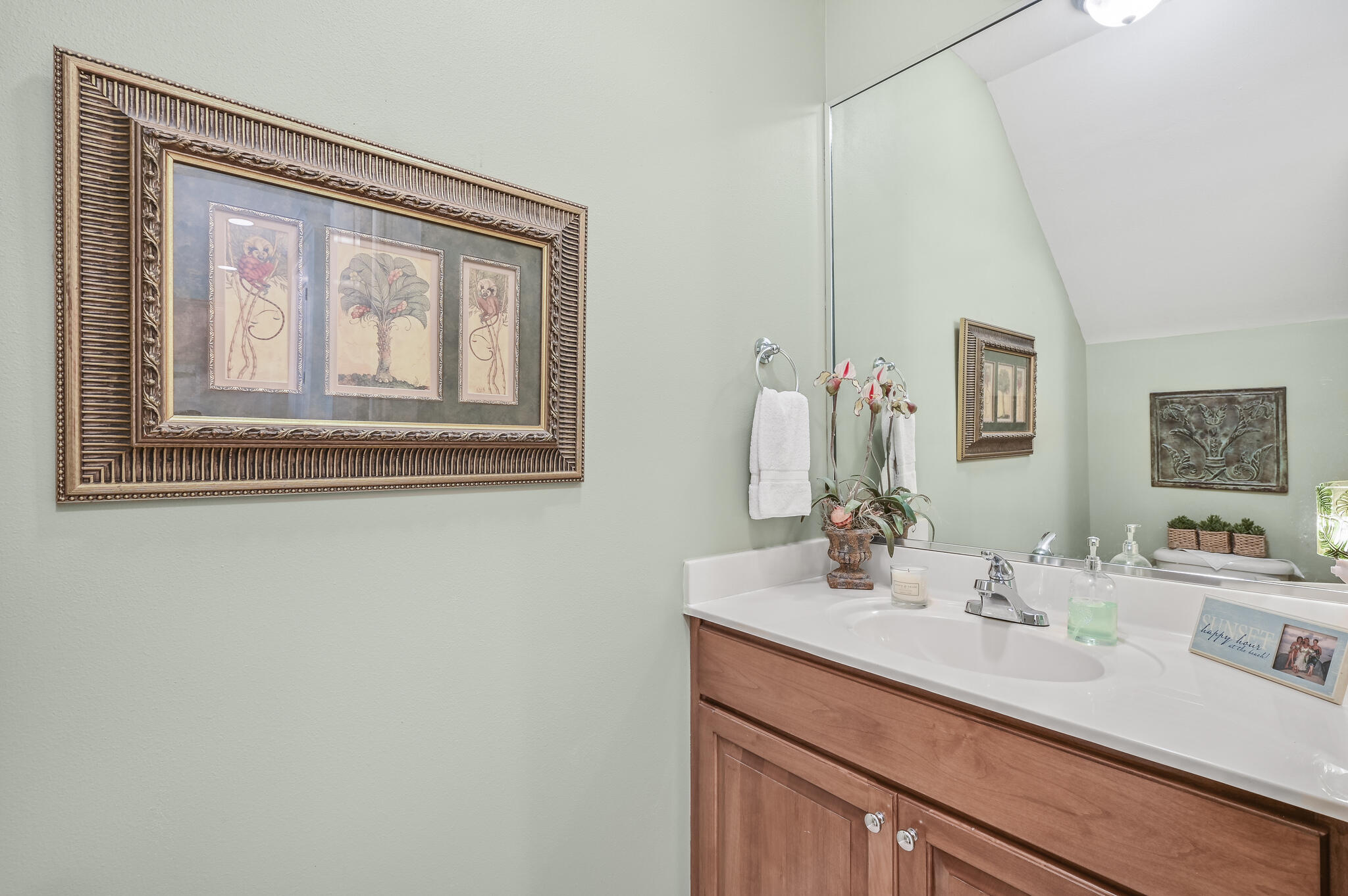 100 South Zander Way Santa Rosa Beach, FL 32459 - Photo 14 of 40 a bathroom with a sink mirror and vanity