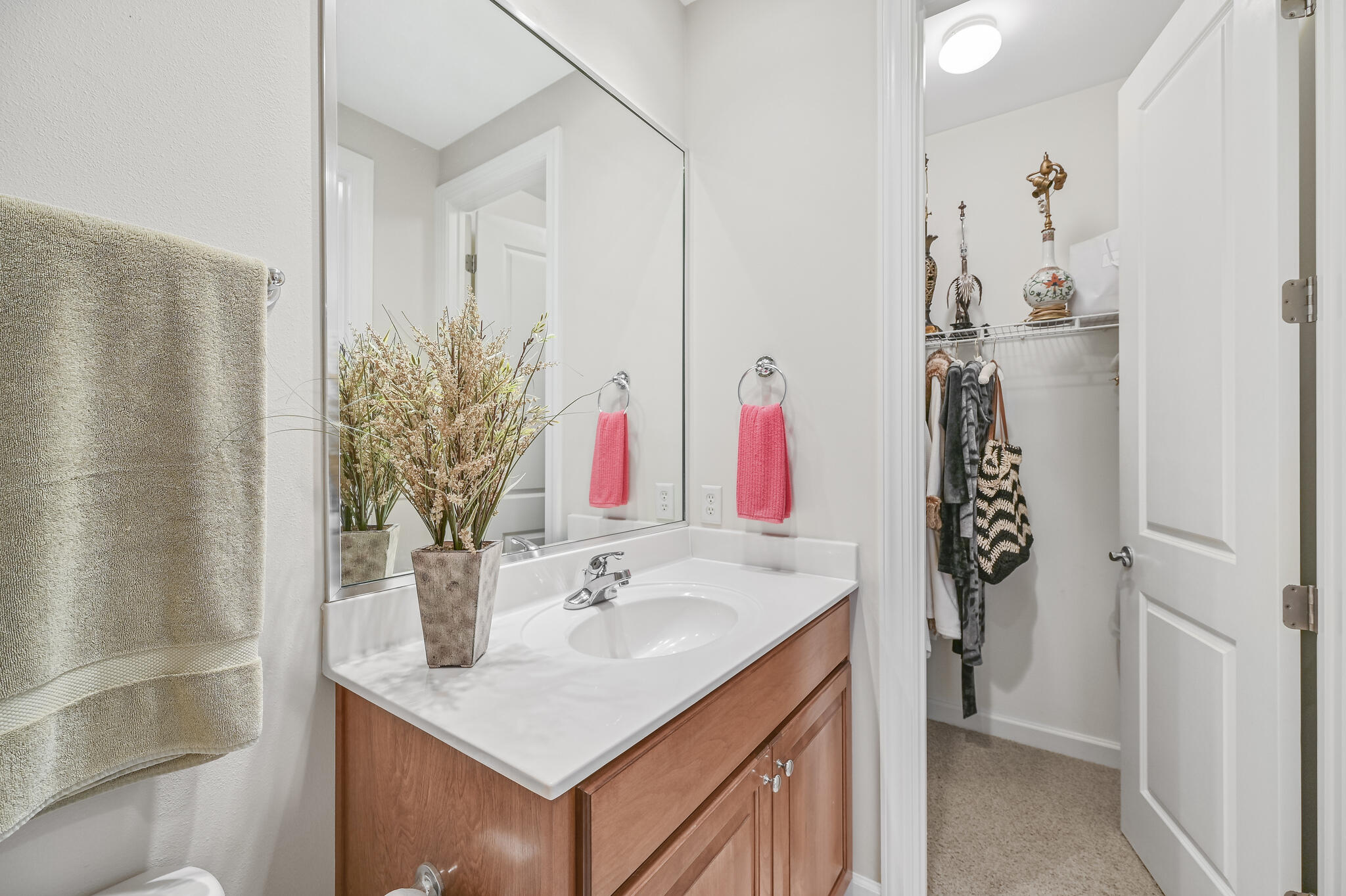 100 South Zander Way Santa Rosa Beach, FL 32459 - Photo 23 of 40 a bathroom with a sink vanity and a mirror