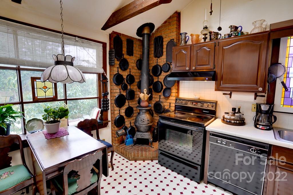 60 Mimosa Inn Drive Tryon, NC 28782 - Photo 13 of 26 a kitchen with stainless steel appliances a stove a sink dishwasher and cabinets