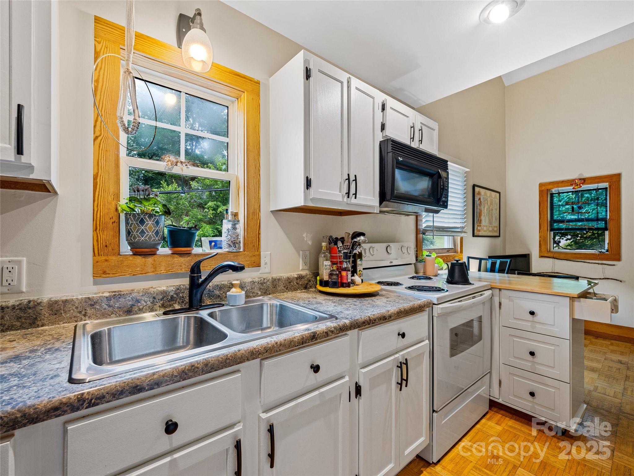 11 Pinewood Road Asheville, NC 28805 - Photo 12 of 31 a kitchen with granite countertop a sink a window and stainless steel appliances
