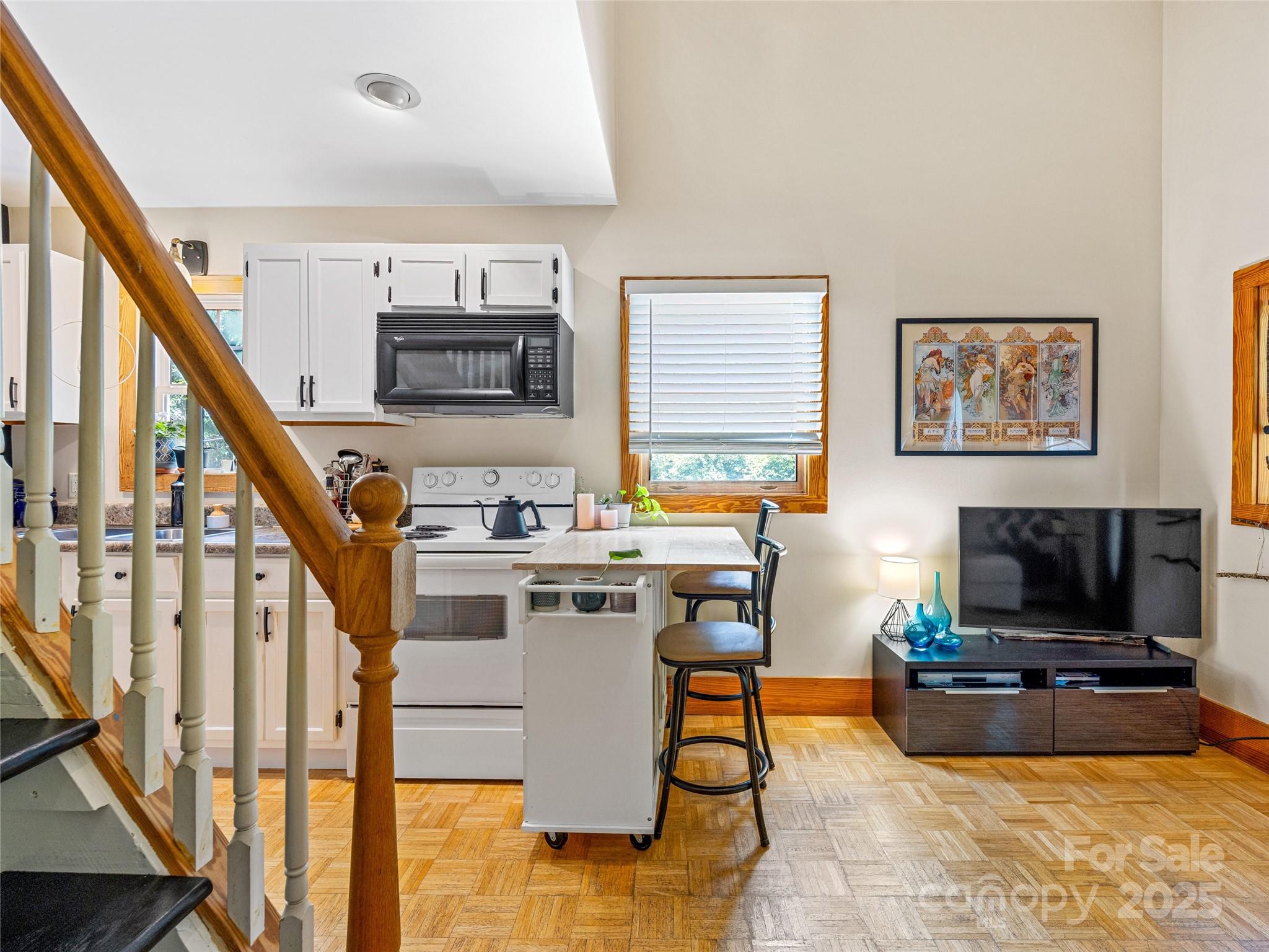11 Pinewood Road Asheville, NC 28805 - Photo 9 of 31 a view of a livingroom with furniture a flat screen tv and a fireplace