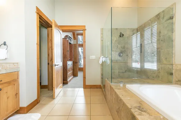 a bathroom with a shower