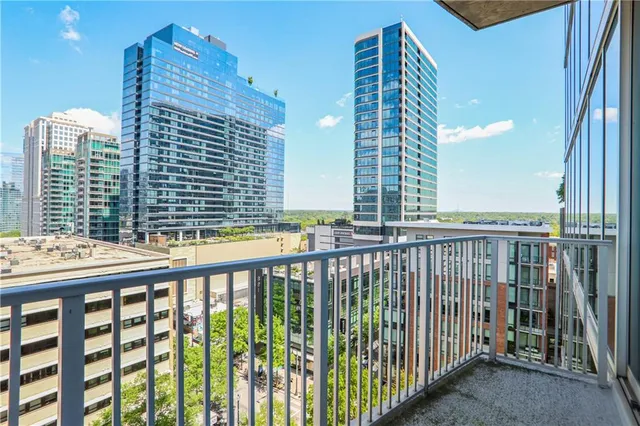 a view of balcony with city view