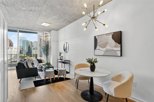 a living room with furniture