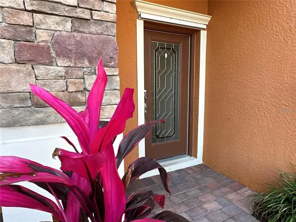 a view of an entryway with a house