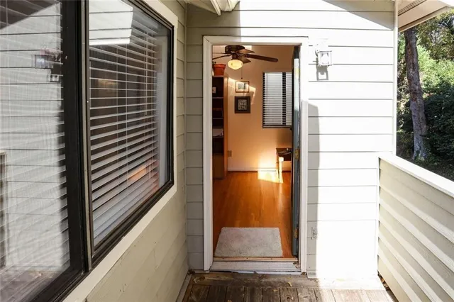 a view of backyard with green space
