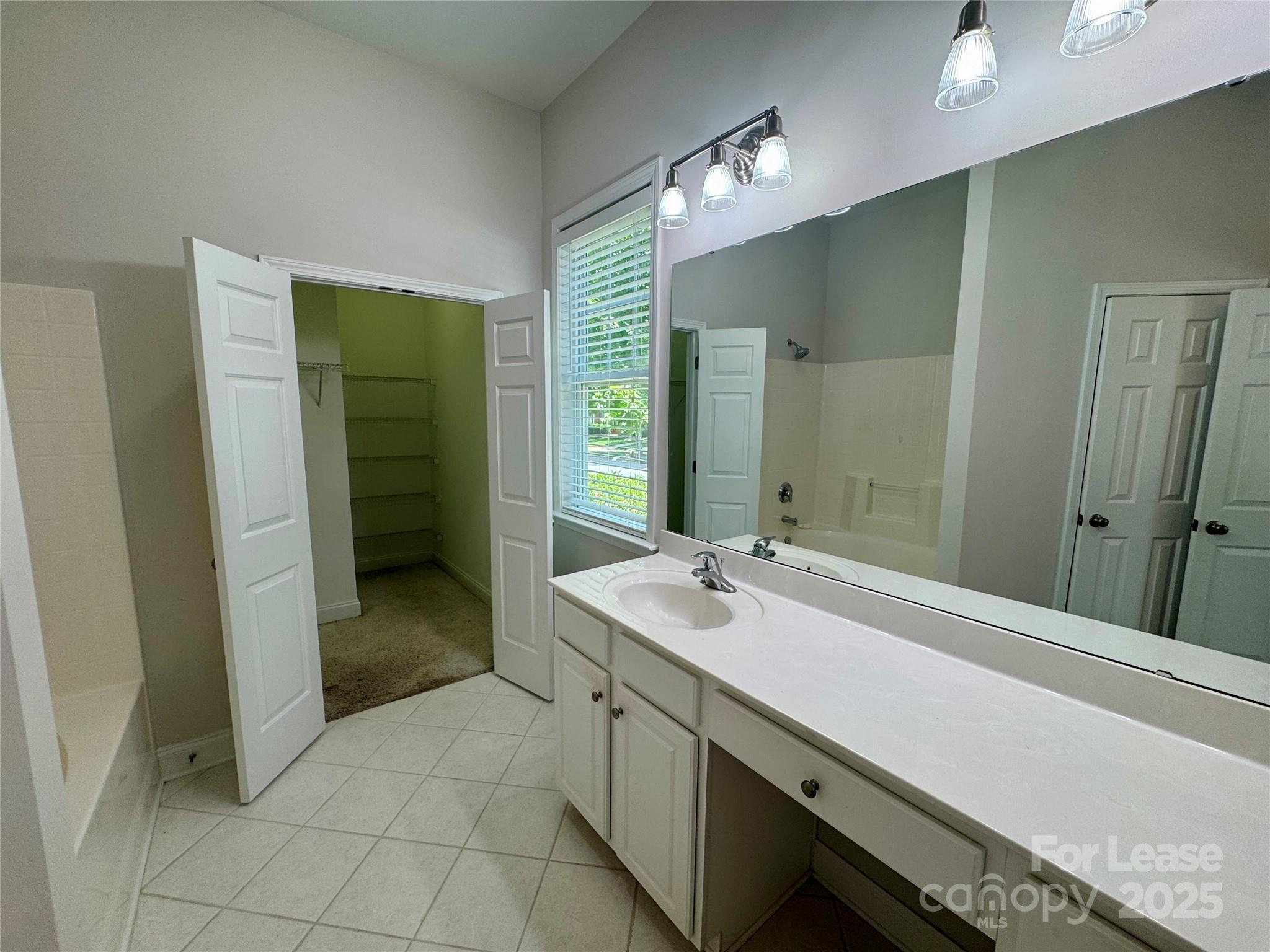 5340 Soaring Eagle Lane Mint Hill, NC 28227 - Photo 25 of 28 a bathroom with a sink a mirror and a shower