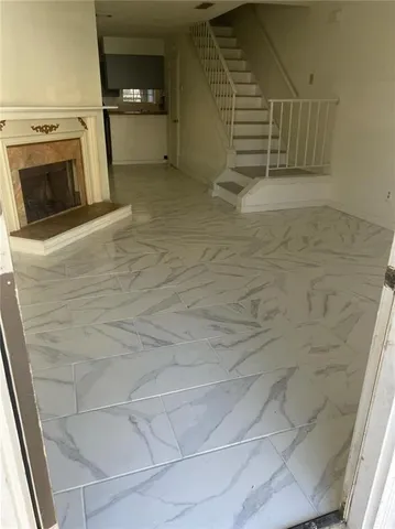 a view of a fireplace