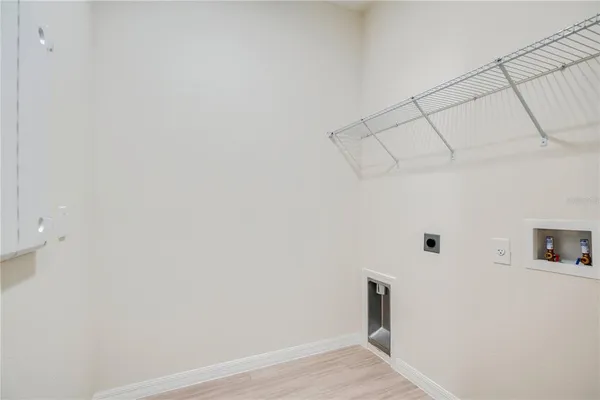 a view of a room with rack on the wall