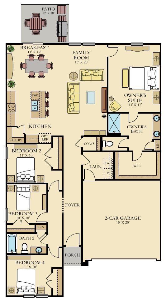 443 Spanish Wells Road Summerville, SC 29486 - Photo 14 of 14 Hartford Floor Plan