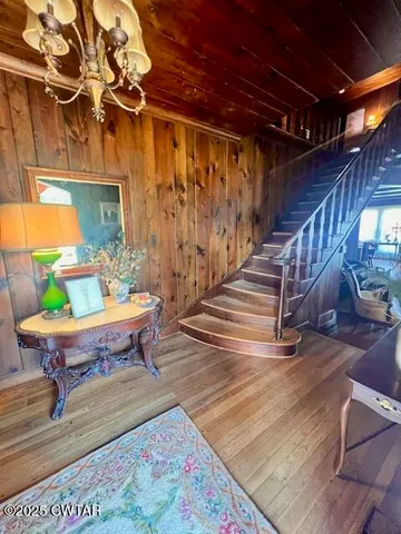 a outdoor space with wooden benches