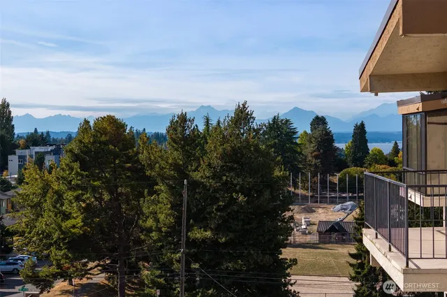 a view of a terrace with a garden